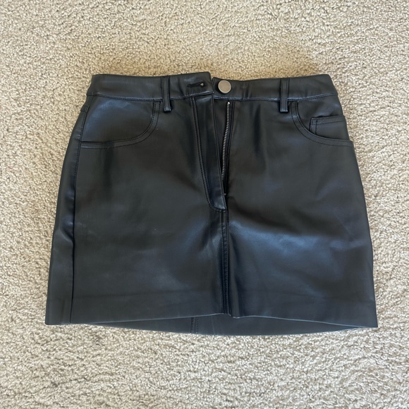 Apparis Black Faux Leather Mini Skirt - Picture 1 of 4